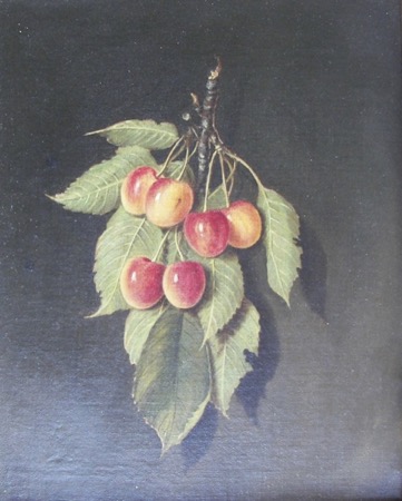 Thomas Benajamin Pope Oil Painting Cherries 