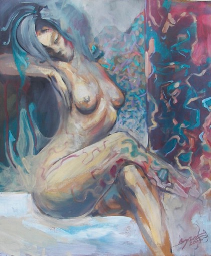 Danilla Bogden Impressionst Nude Female Oil Painting