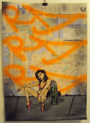 RD #357 Graffiti Art Subway Map Oil Painting