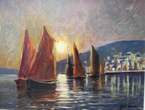 Jack Eichborn Oil Painting Sailboats