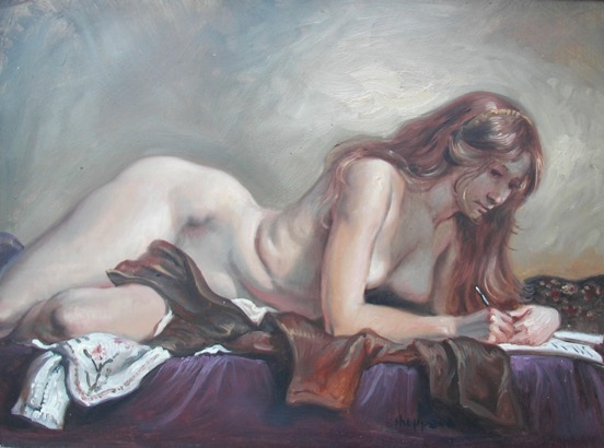 Joseph Sheppard Nude Female Oil Painting